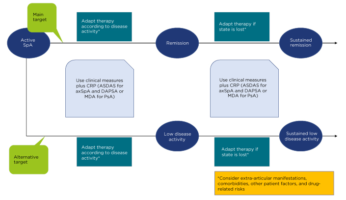 Figure 2 Algorithm based on the 2016 update of the treat-to-target recommendations for spondyloarthritis