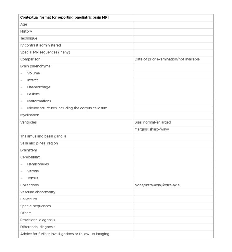 Table 1 - IV - intravenous - MR magnetic resonance