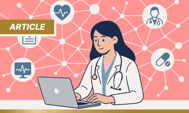 Doctor using a laptop