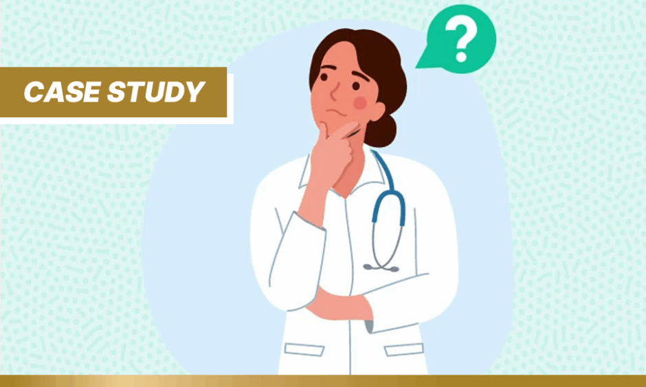 Doctor contemplating diagnosis