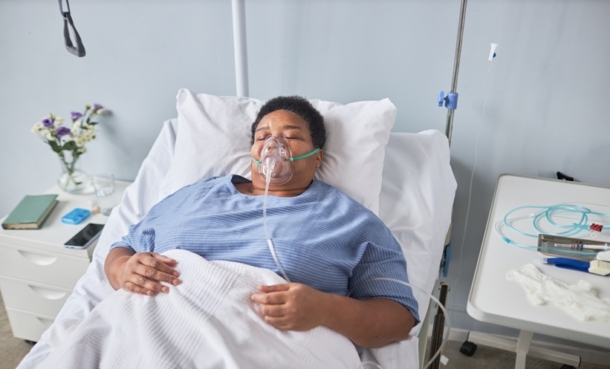 Patient sleeping comfortably with nasal breathing relief concept, representing sleep and chronic rhinosinusitis improvement after endoscopic sinus surgery.