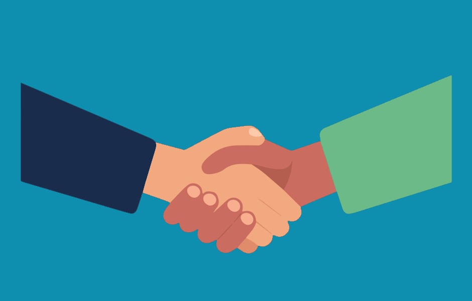 Two people making a handshake