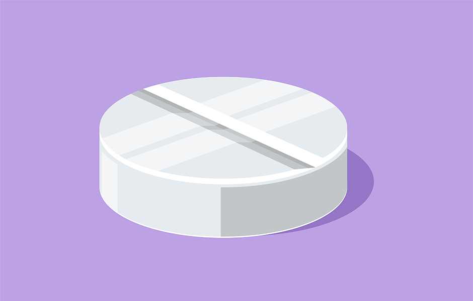 Pill on purple background