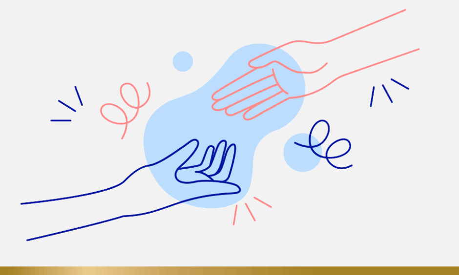 Two hands reaching out to touch each other