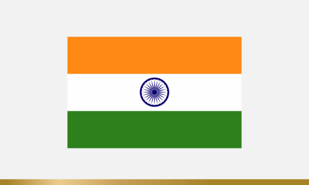 India flag on grey background