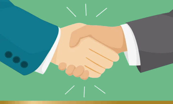 Two people shaking hands