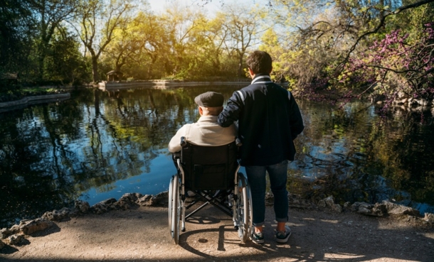 Older adult recovering at home after noncardiac surgery with caregiver support during daily activities