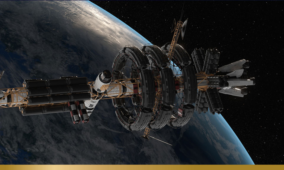 Space satellite in space