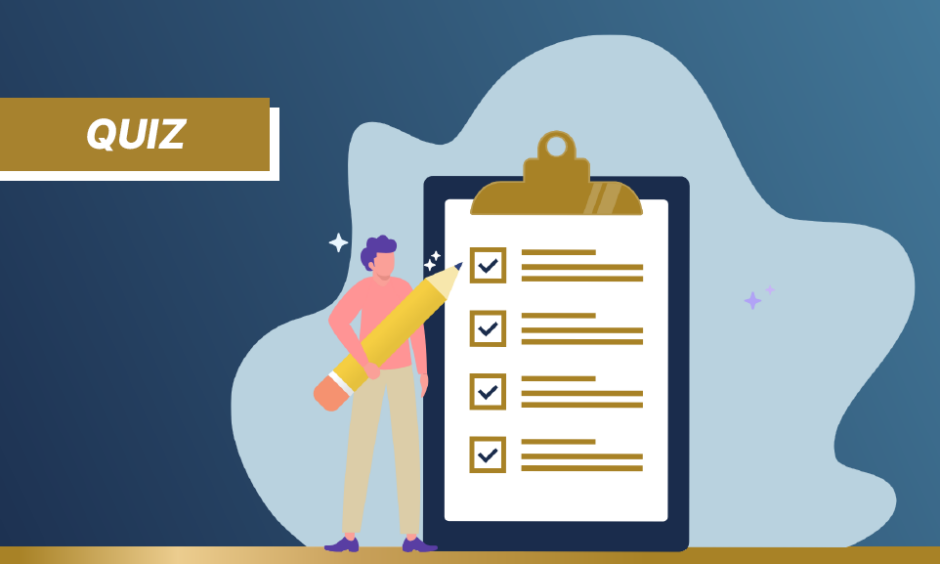 Illustrated person standing next to a giant clip board with a checklist on it