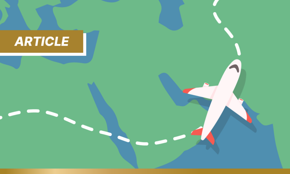 Plane flying over the Gulf but avoiding it