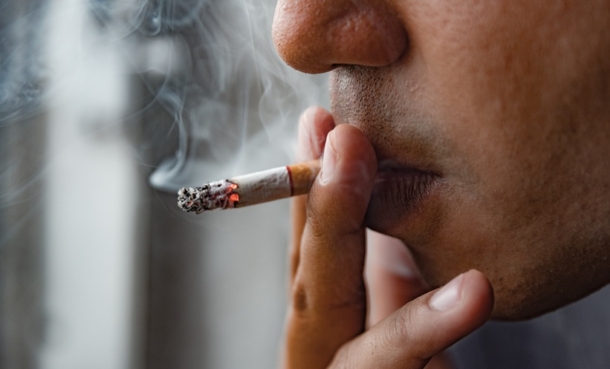 Person smoking cigarette