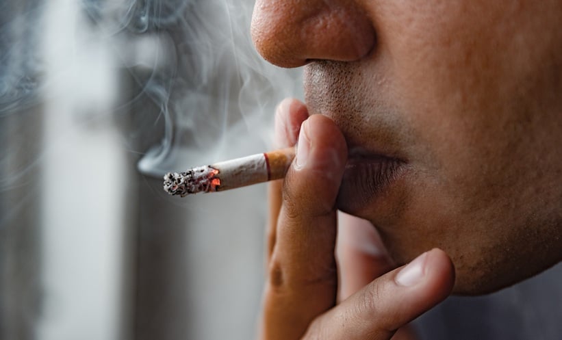 Person smoking cigarette