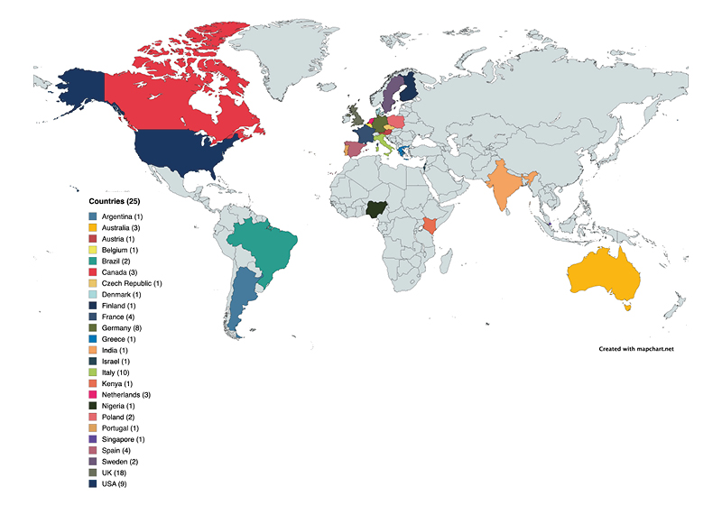 Figure 1 Eighty-one centres from 25 countries and six continents have expressed interest in taking part in the PARADIGM trial