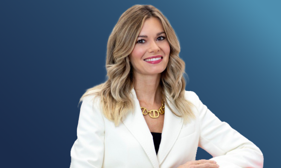Dr Henar Hevia on navy blue background