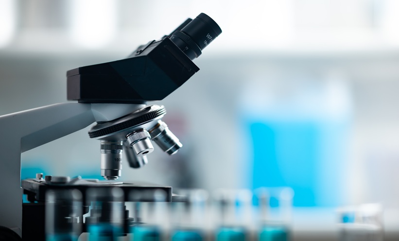 Microscope used in respiratory infection research for Mycobacterium avium complex lung disease