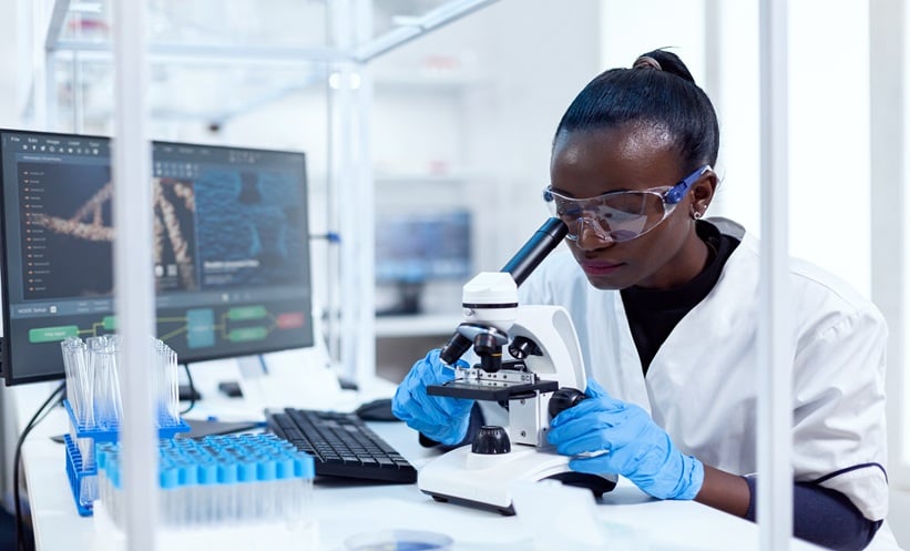 Clinician reviewing biologic safety data related to Candida infections with secukinumab.