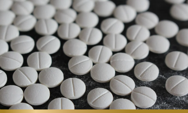 White pills on counter top