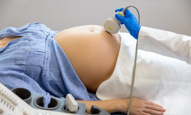 Pregnant woman having an ultrasound