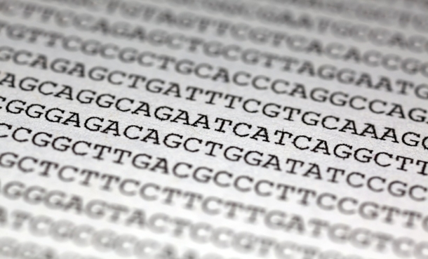 DNA sequence typed out on print