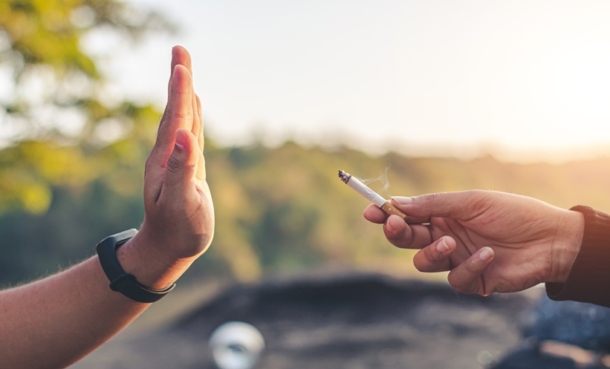 Person smoking while driving