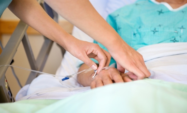 Person receives treatment in hospital