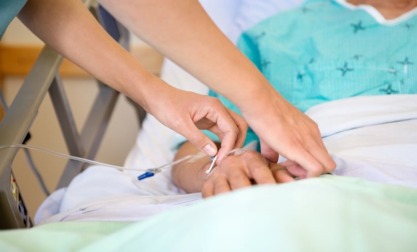 Person receives treatment in hospital