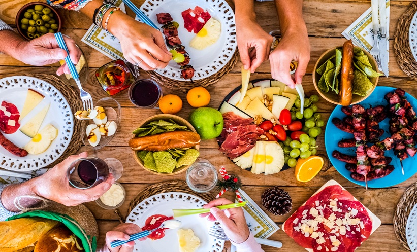 Healthy diet with vegetables and fruit representing a balanced diet