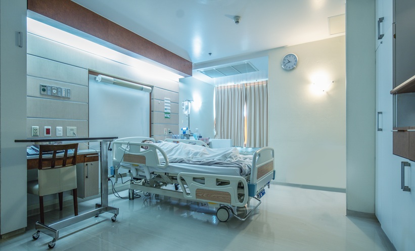 hospital bed oncology cancer patient with severe legionnares