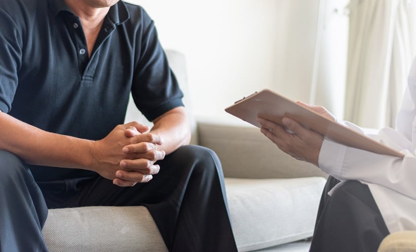 young man with testicular cancer