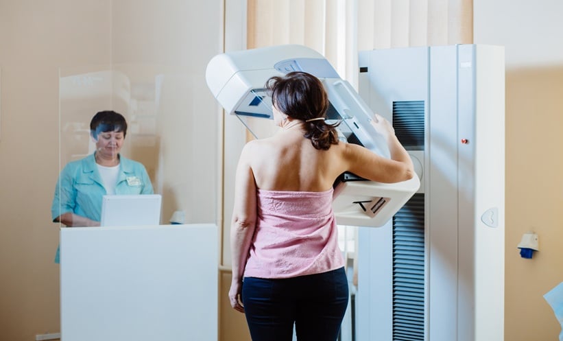 women with dense breasts having a mammography