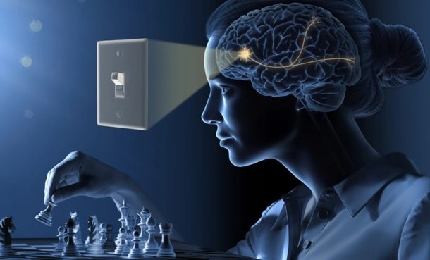 Rendered image of woman playing chess provided by the Nobel Prize