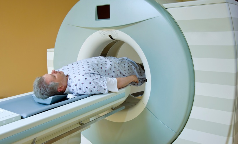 a person in an MRI machine