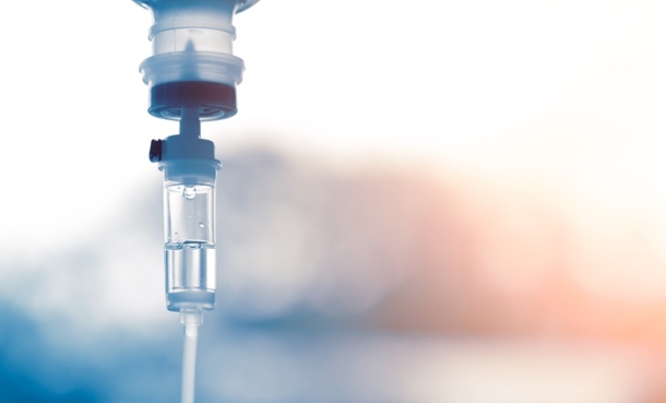 Close up of IV drip