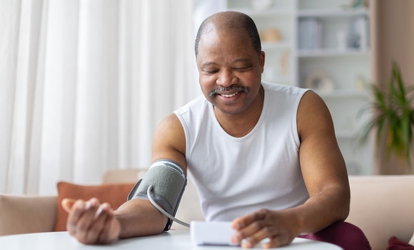 Man taking his blood pressure