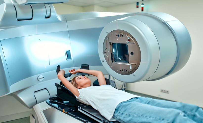 Someone undergoing radiotherapy